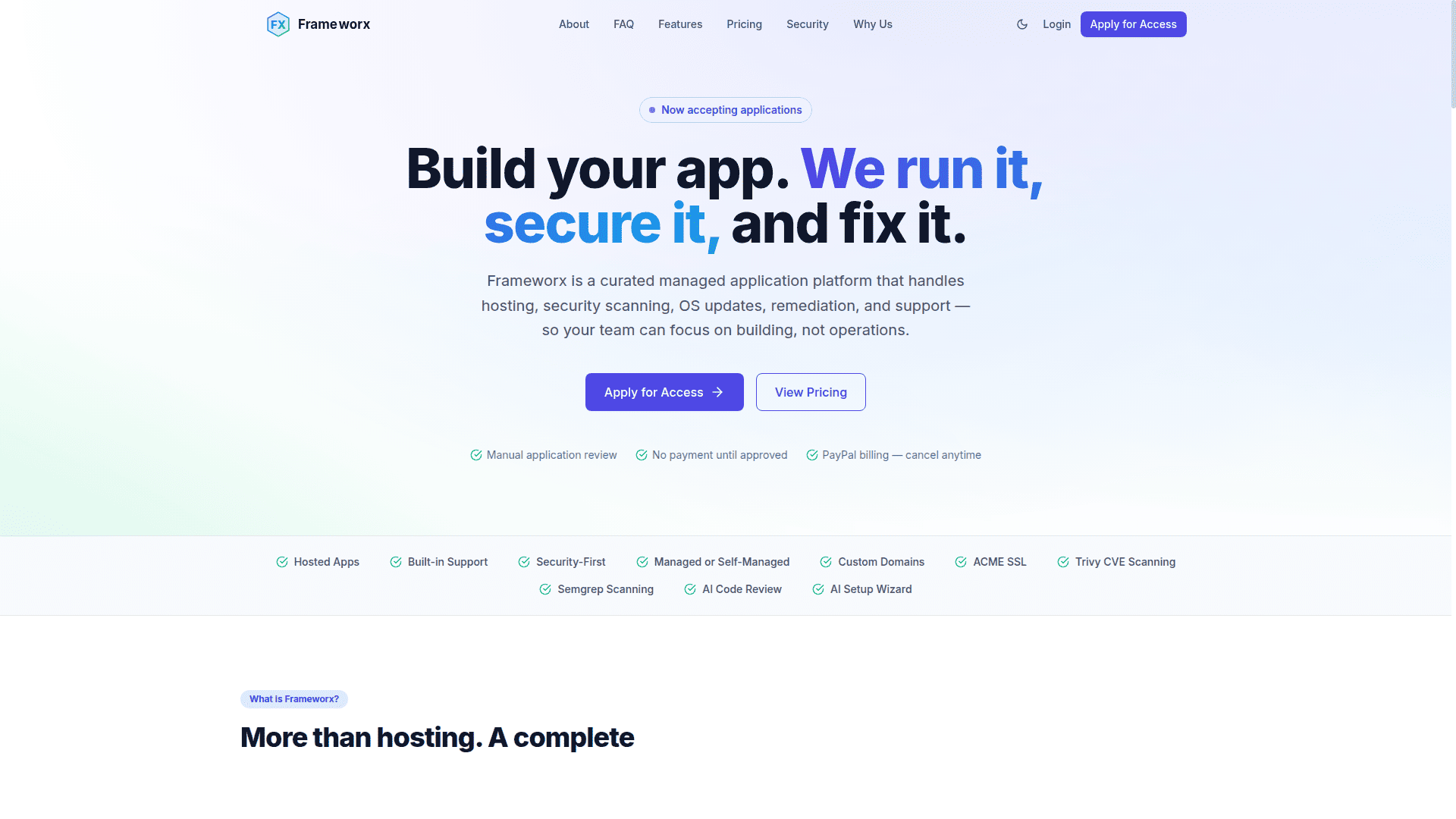 Frameworx.one Screenshot